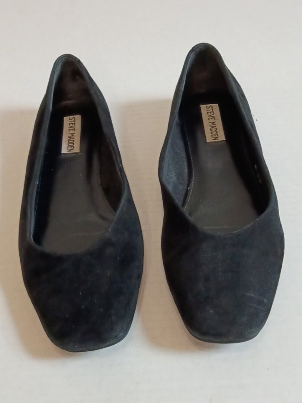 Steve Madden Deliah Black Suede Square Toe Ballet Flats Size 9.5M